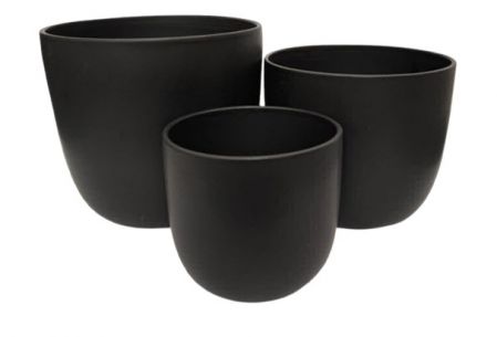PLANTER ROUND BLACK MATT SMALL
