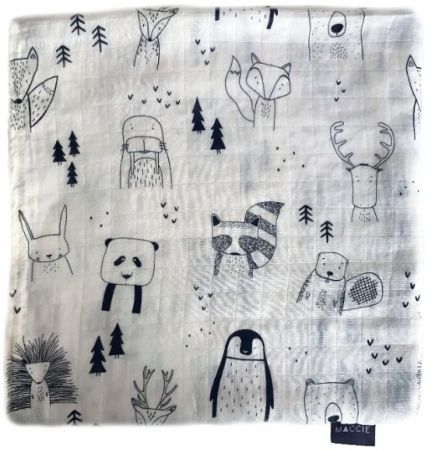 BLANKET SWADDLE BAMBOO SCANDI ANIMALS