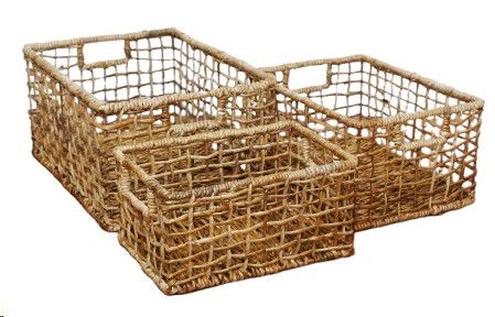 BASKET BANANA LEAF BOX WEAVED L 30X40X20