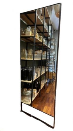 MIRROR BLACK STEEL WITH LEG 190X75X4