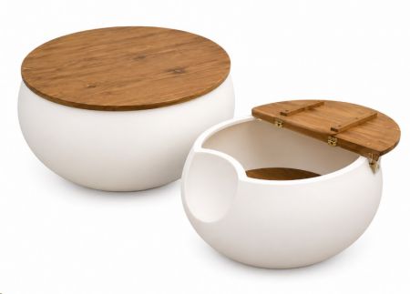 DRUM COFFEE TABLE FC TEAK 89X89X49