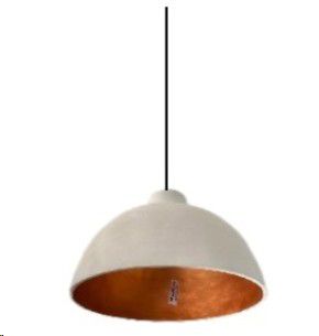 PENDANT FC CLOCK WHITE/COPPER 33cm DIA x 28cm H