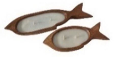 BOWL FISH TEAK NAT LARGE 60X15X7