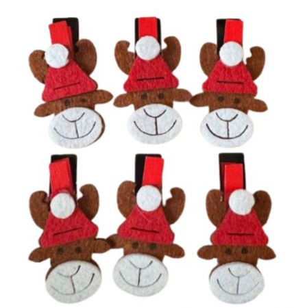 PEGS CHRISTMAS REINDEER FELT 6PC
