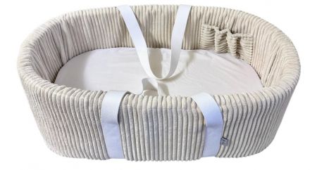 BABY CARRY COT CORDUROY STONE 720X400X260
