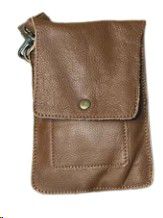 BAG LEATHER CELLPHONE TAN 20X14