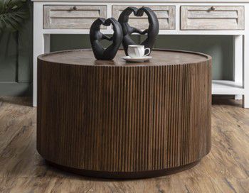 TABLE COFFEE MANGO RIBBED 80X80X46