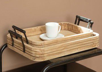 TRAY WOODEN MANGO SET