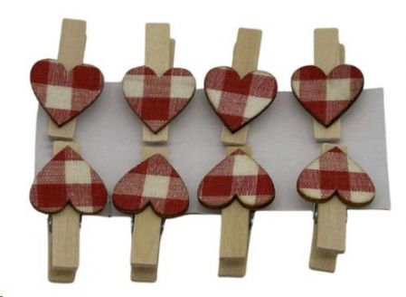 PEG CHECKED HEARTS