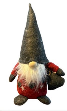 GNOME XMAS WITH SACK SMALL 30CM