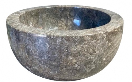BASIN MARBLE GREY RD POLISH 30DIAx15CM H