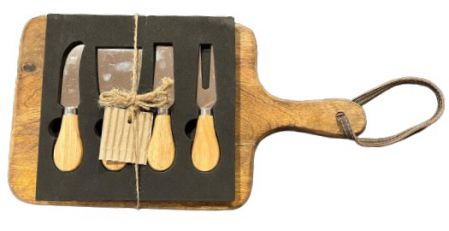 BOARD WOODEN CHEESE KNIFE