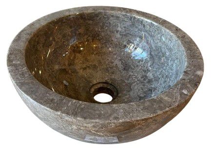 BASIN MARBLE GREY RD POLISH 35DIAx15CM H