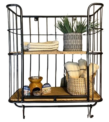 SHELF IRON/WOOD DOUBLE B 60X28X69