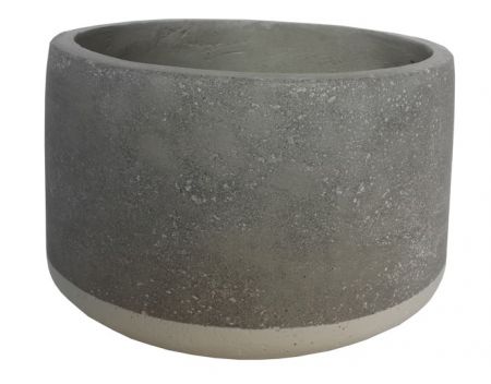 PLANTER FC ROUND CEMENT WHITE LINE 31X31X26