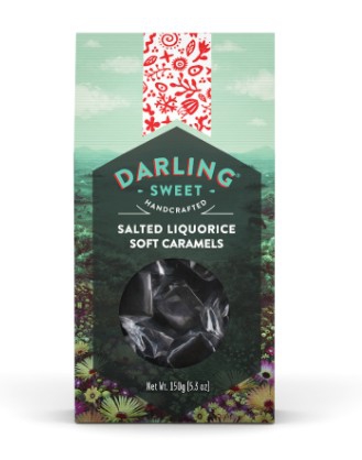 SWEETS SALTED LIQUORICE SOFT CARAMELS 150G