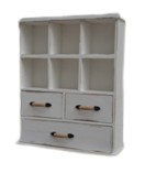 WOODEN CABINET WHITE WITH DRAWERS