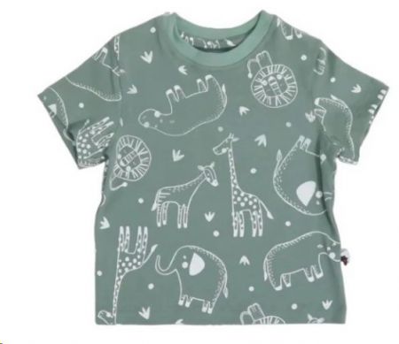 BABY TEE SHIRT SAVANNAH LINES SAGE GREEN 12-18M