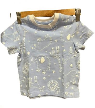 BABY TEE SHIRT SAVANNAH LINES SKY BLUE 12-18M