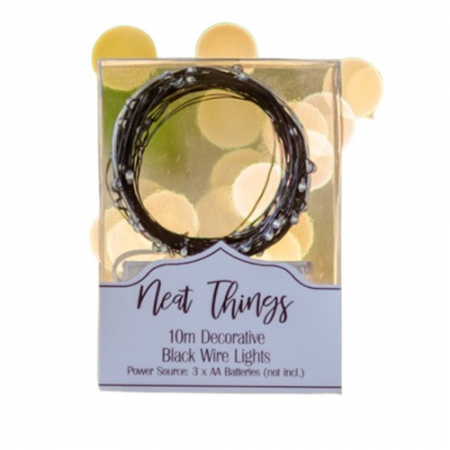 STRING LIGHT BLACK WHITE 10M