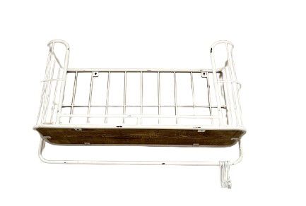 SHELF MANGO IRON/WOOD SINGLE WHITE 76X23