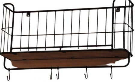 SHELF MANGO IRON/WOOD SINGLE BLACK 1M