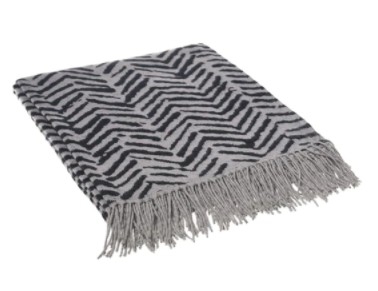THROW AMANDA COTTON BLACK/WILD DOVE 150X200