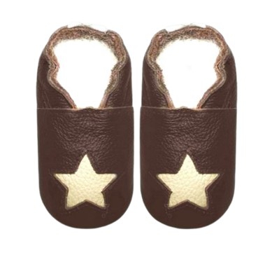 SHOE BABY C/CHIPS BROWN SAND STAR 2-5