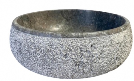 BASIN MARBLE GREY ROUGH LOTUS 43DIAX15CM H