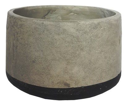 PLANTER FC ROUND CEMENT BLACK LINE 31X31X26