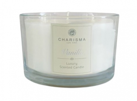 CANDLE C 3 WICK VANILLA WHITE