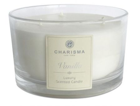 CANDLE C 3 WICK VANILLA WHITE